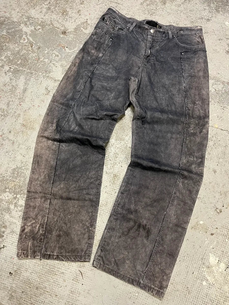 SS2004 Cavalli Grey Light Distressed Pants (L) cwRgSlN 4