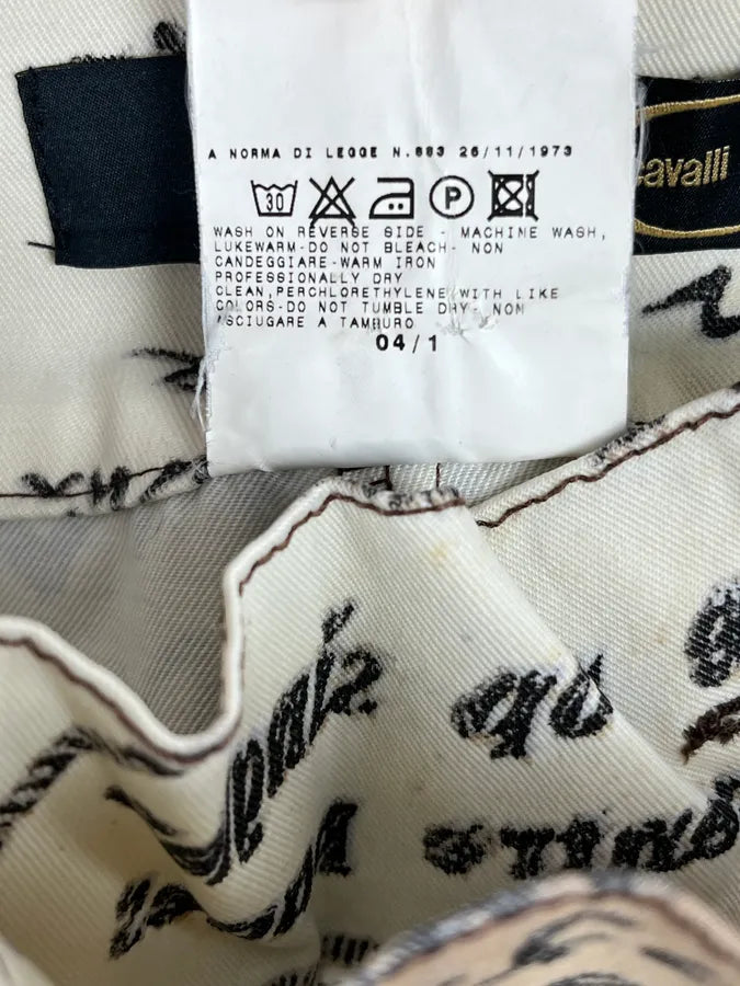 SS2004 Cavalli Magazine Newspapers Beige Pants QigYTcu 10