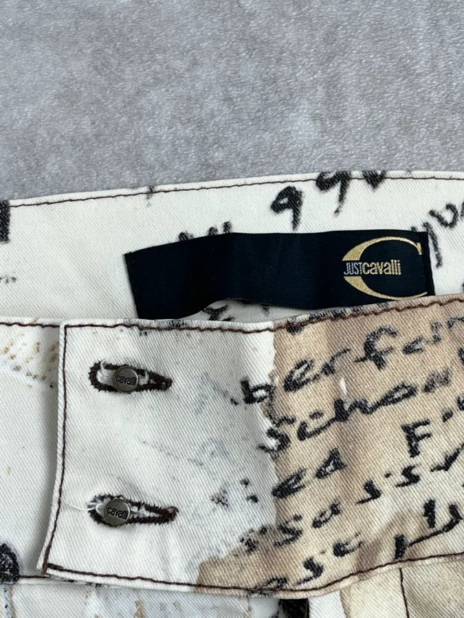 SS2004 Cavalli Magazine Newspapers Beige Pants QigYTcu 9