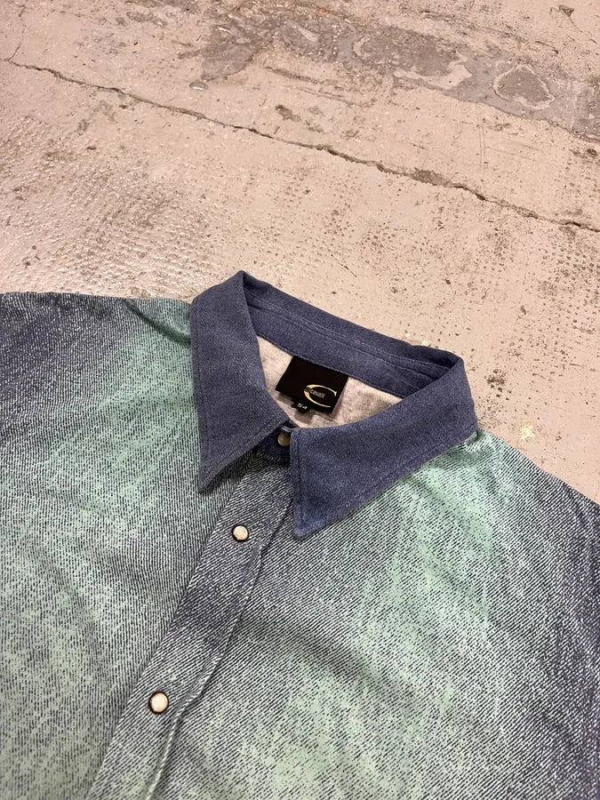 SS2004 Cavalli Overprint Blue Shirt rcTmmmk 3