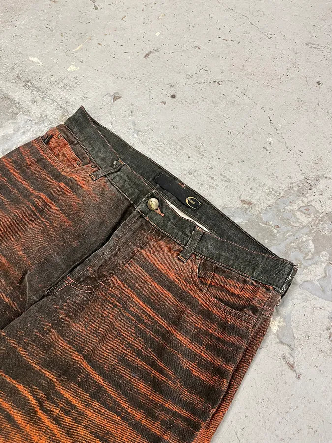 SS2004 Cavalli Overprint Orange Grey Pants HbJukUp 5