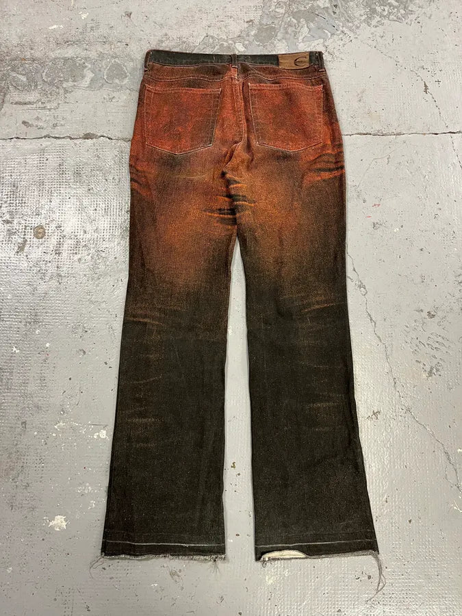 SS2004 Cavalli Overprint Orange Grey Pants HbJukUp 6