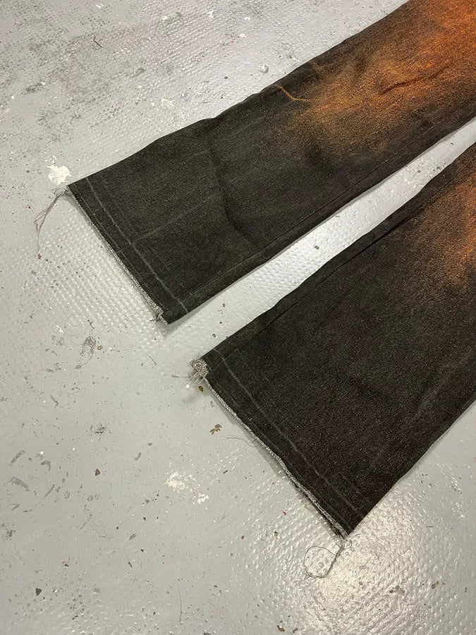 SS2004 Cavalli Overprint Orange Grey Pants HbJukUp 7