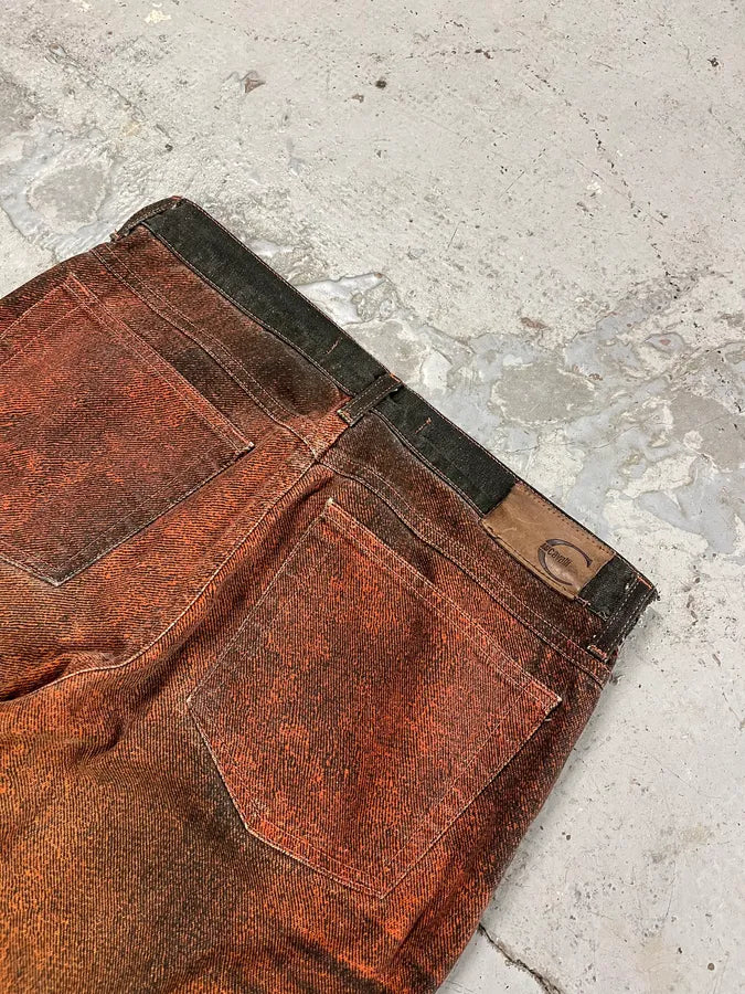 SS2004 Cavalli Overprint Orange Grey Pants HbJukUp 8