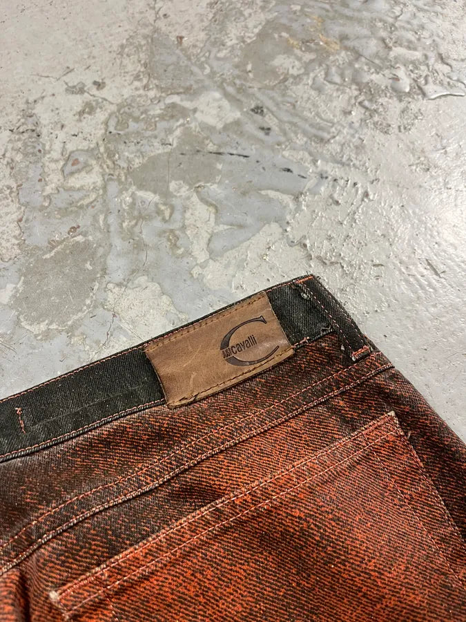 SS2004 Cavalli Overprint Orange Grey Pants HbJukUp 9