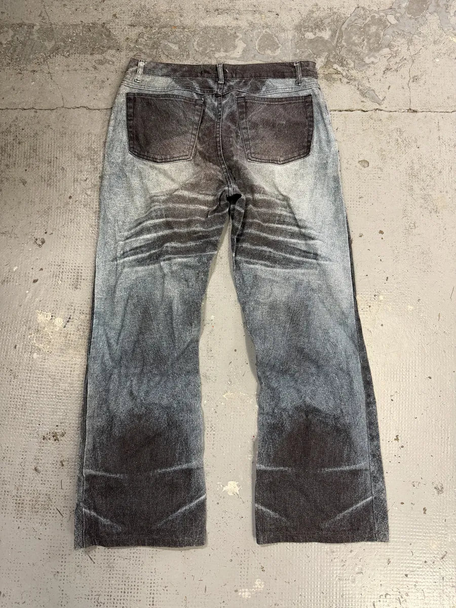 SS2004 Cavalli Overprint Wide Grey Pants LJBufiV 1