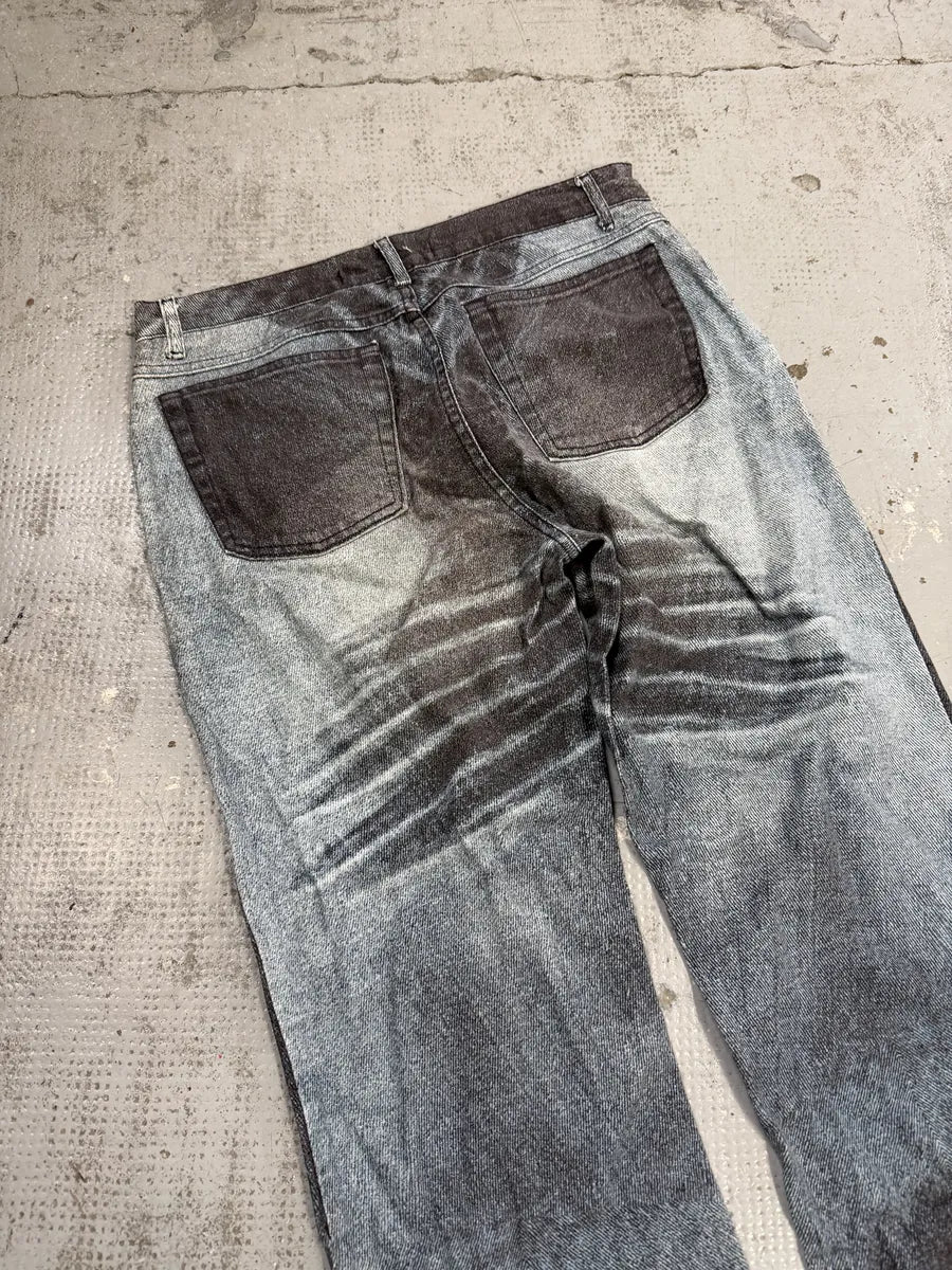 SS2004 Cavalli Overprint Wide Grey Pants LJBufiV 11