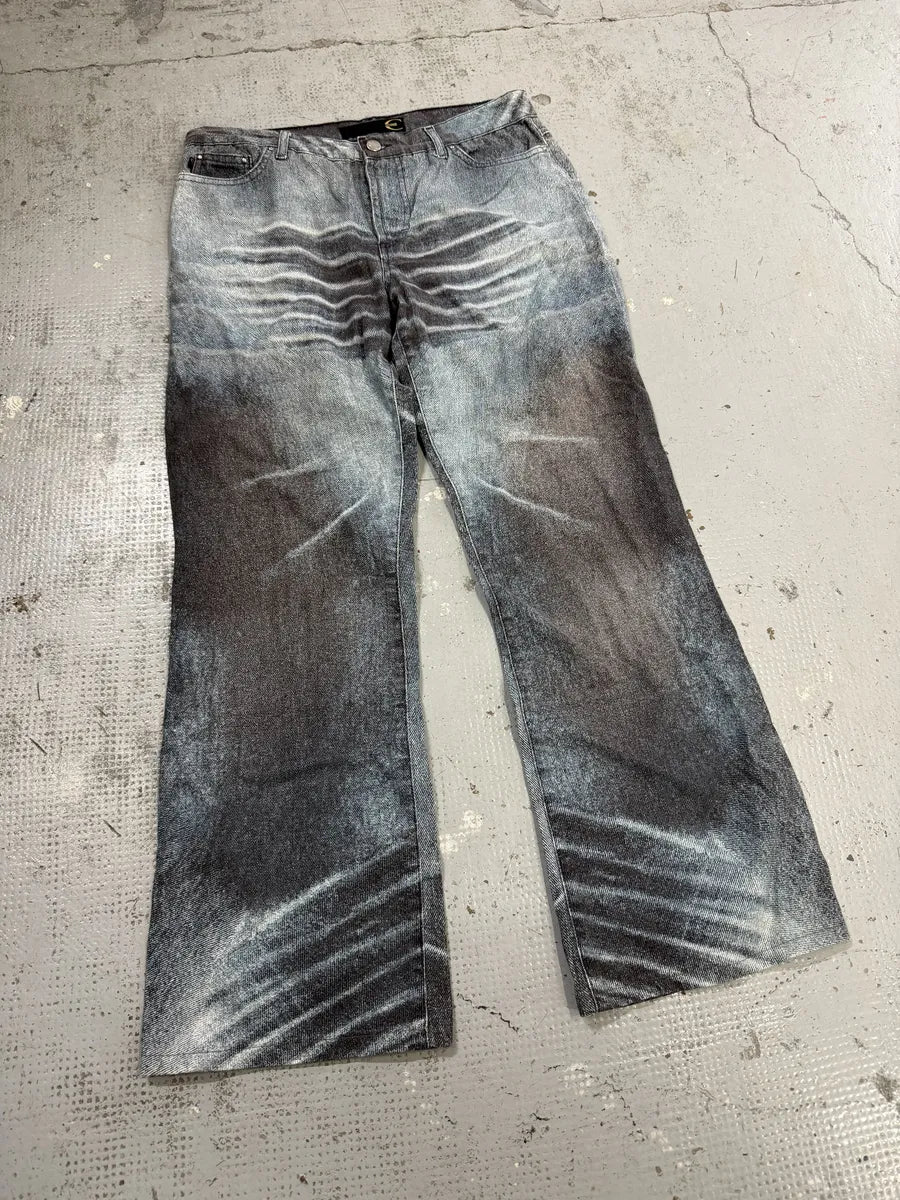 SS2004 Cavalli Overprint Wide Grey Pants LJBufiV 5