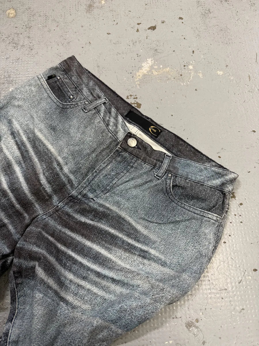 SS2004 Cavalli Overprint Wide Grey Pants LJBufiV 9