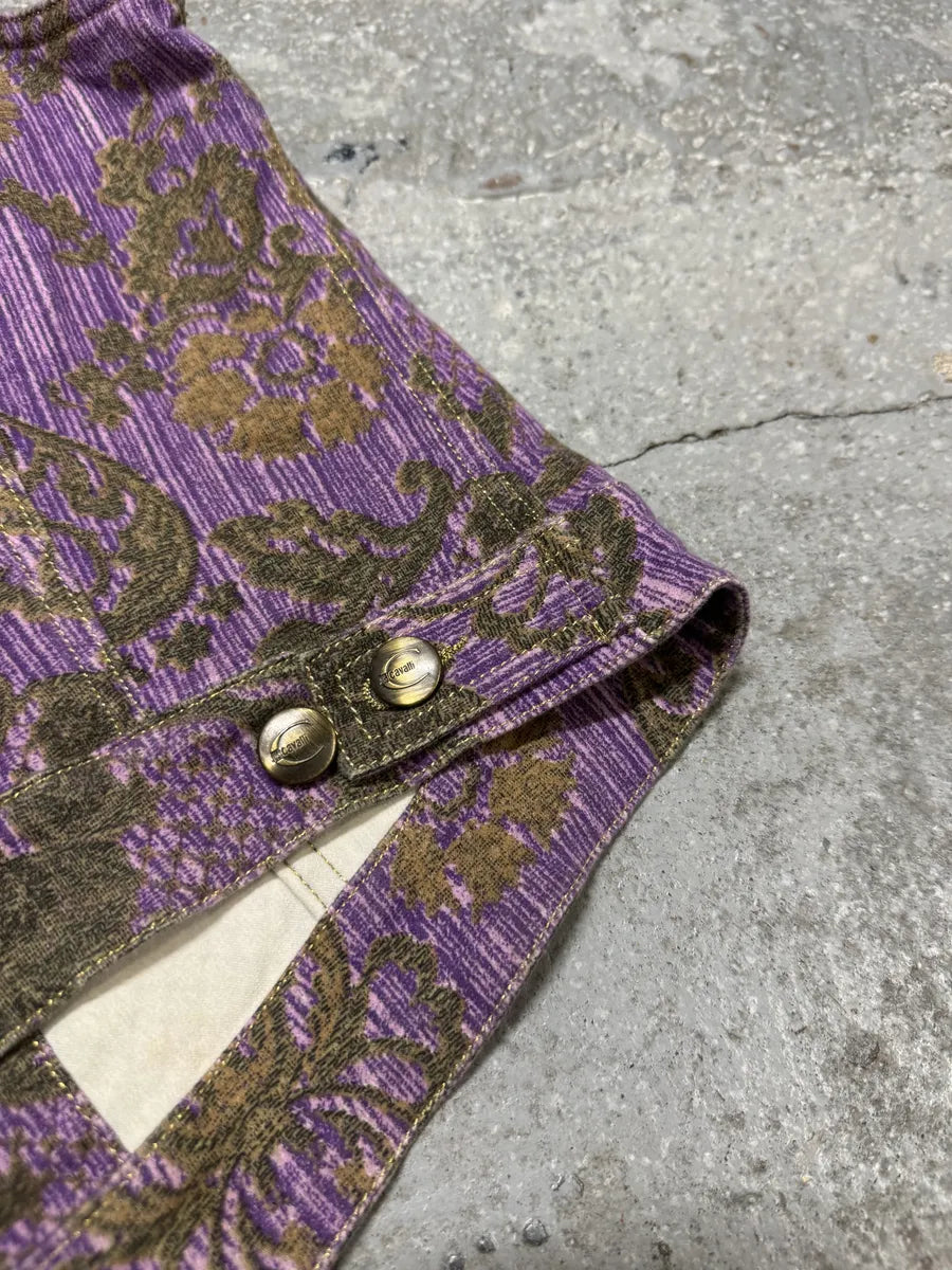 SS2004 Cavalli Purple Fur Collar Royal Vest (S/M) QWRltpE 4