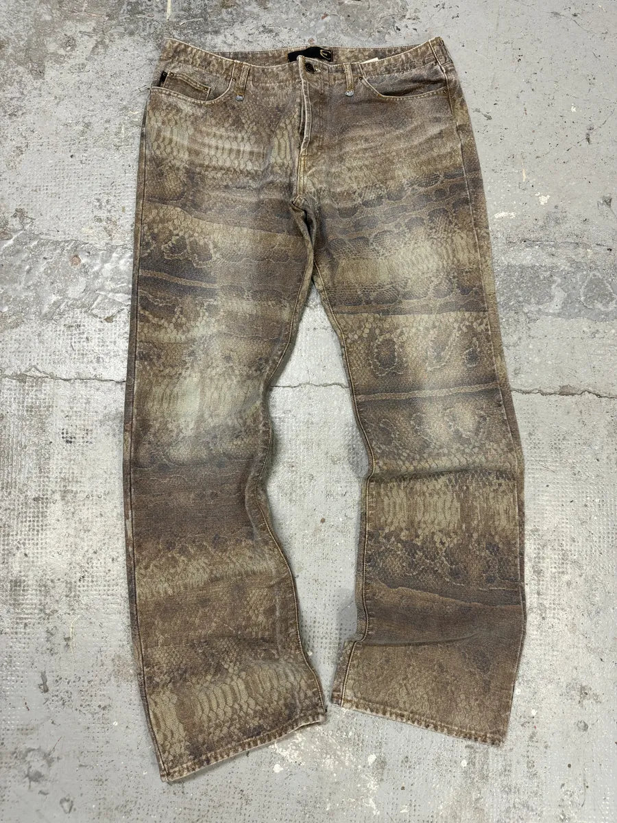 SS2004 Cavalli Python Marble Effect Avant-Garde Pants nBKuyjL 0