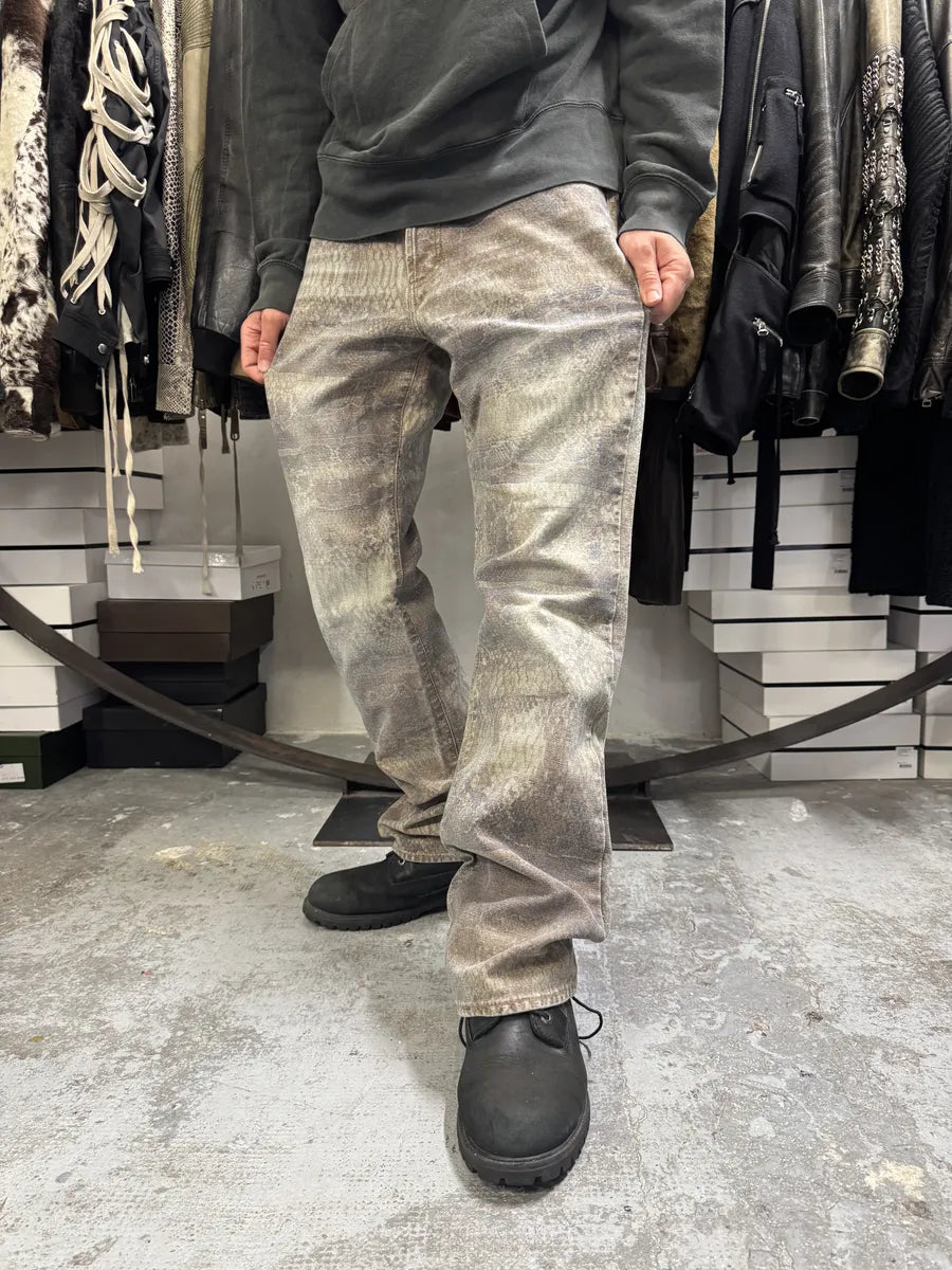 SS2004 Cavalli Python Marble Effect Avant-Garde Pants nBKuyjL 1