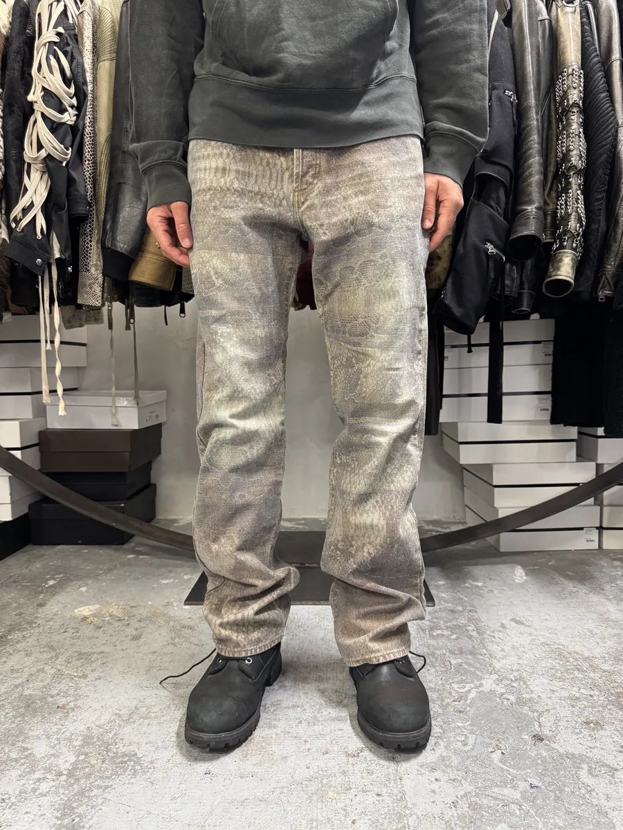 SS2004 Cavalli Python Marble Effect Avant-Garde Pants nBKuyjL 3