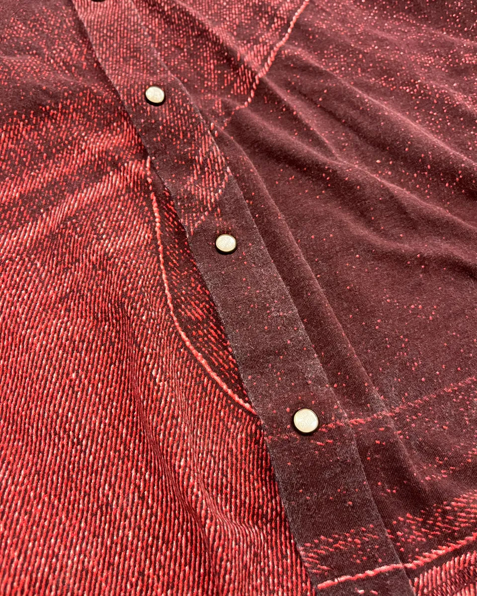 SS2004 Cavalli Red Trompe L’œil Short Sleeves Shirt  cbQJAEI 6