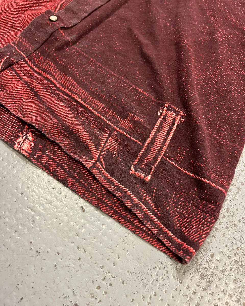 SS2004 Cavalli Red Trompe L’œil Short Sleeves Shirt  cbQJAEI 7