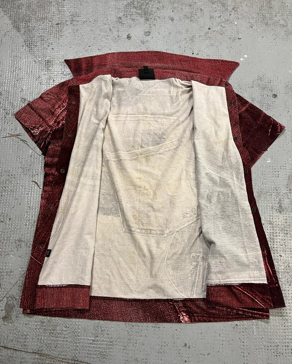 SS2004 Cavalli Red Trompe L’œil Short Sleeves Shirt  cbQJAEI 9
