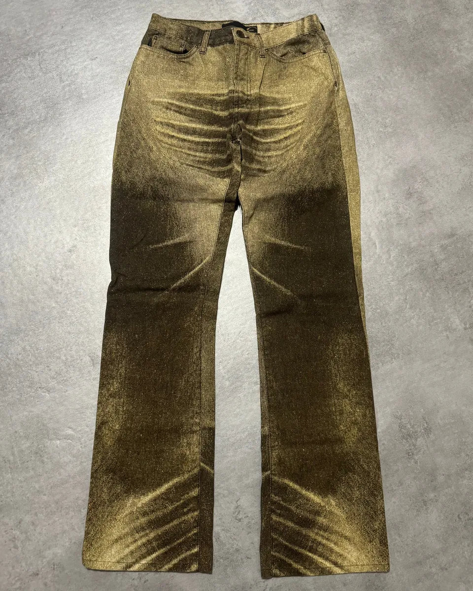 SS2004 Cavalli Shiny Brown Sand Desert Pants (XS) 0