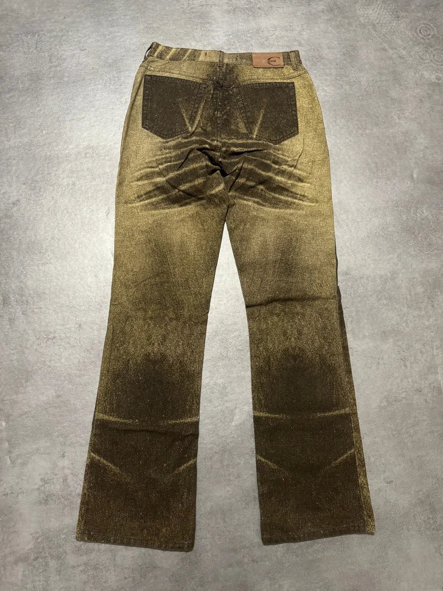 SS2004 Cavalli Shiny Brown Sand Desert Pants (XS) 1