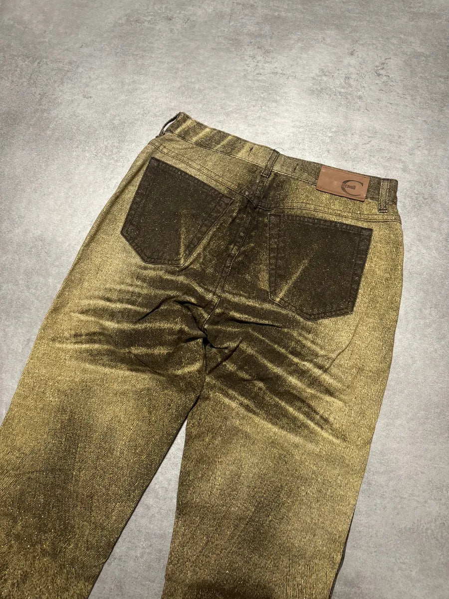 SS2004 Cavalli Shiny Brown Sand Desert Pants (XS) 3