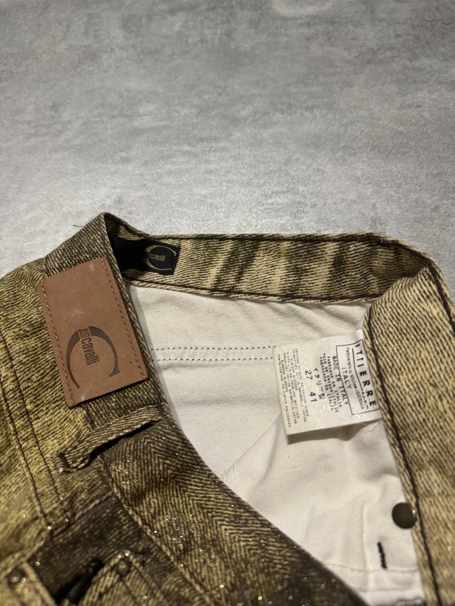 SS2004 Cavalli Shiny Brown Sand Desert Pants (XS) 4