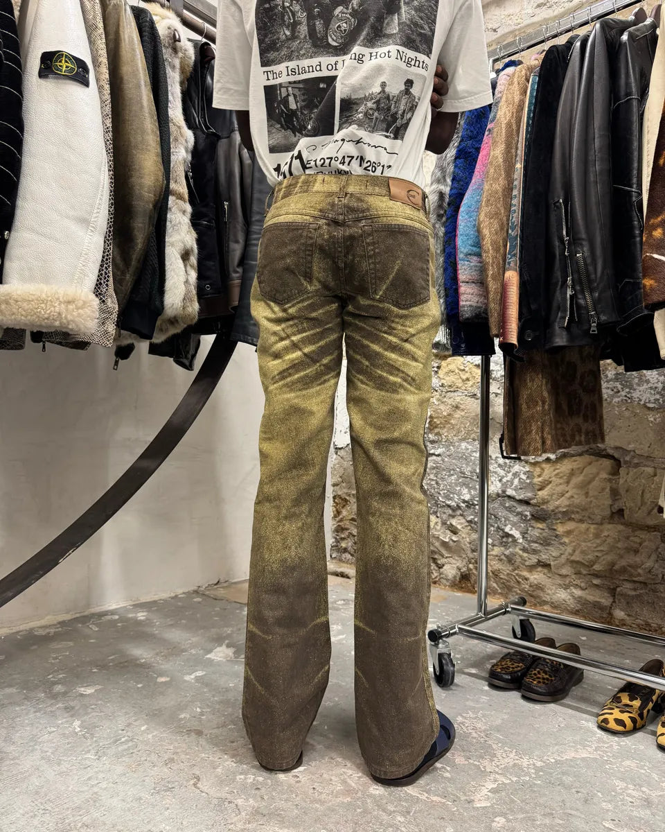SS2004 Cavalli Shiny Brown Sand Desert Pants (XS) 8