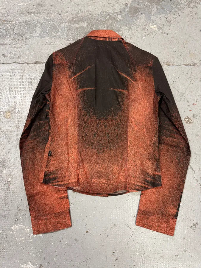 SS2004 Cavalli Sunset Copper Overprint Shirt (M) YZeWlVd 2