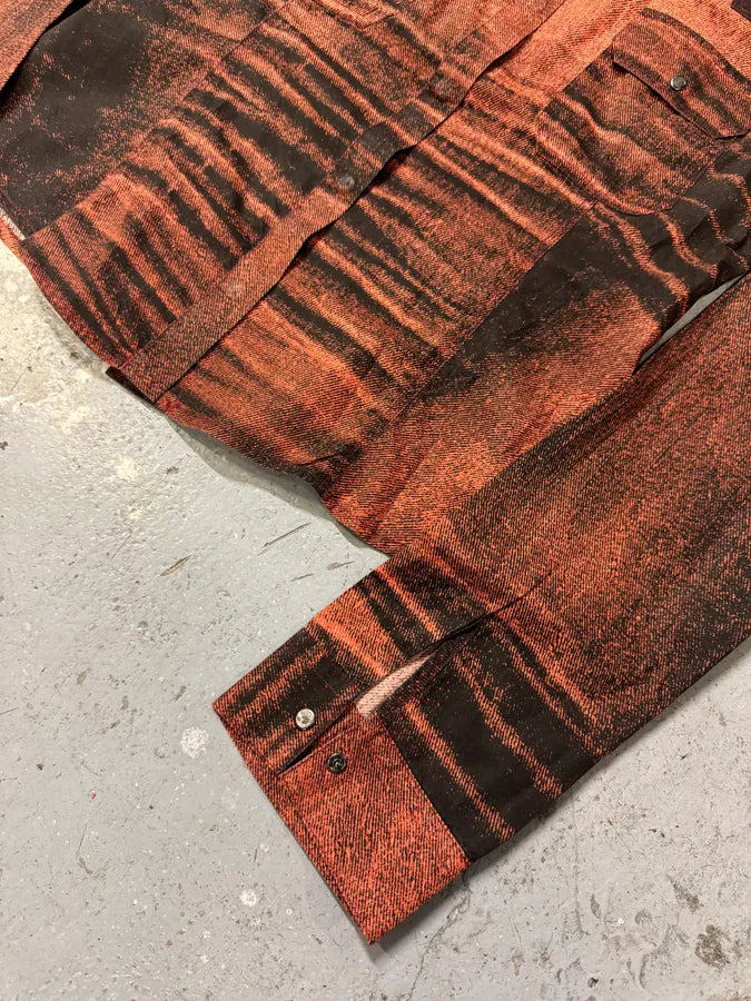 SS2004 Cavalli Sunset Copper Overprint Shirt (M) YZeWlVd 3