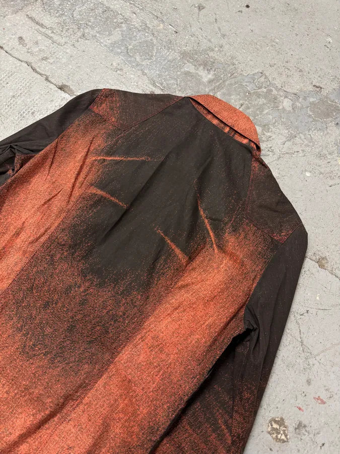 SS2004 Cavalli Sunset Copper Overprint Shirt (M) YZeWlVd 4