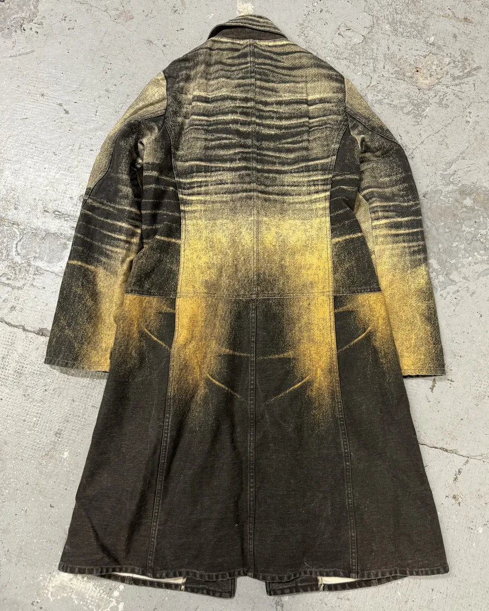 SS2004 Cavalli Sunset Overprint Long Denim Jacket (L) 1