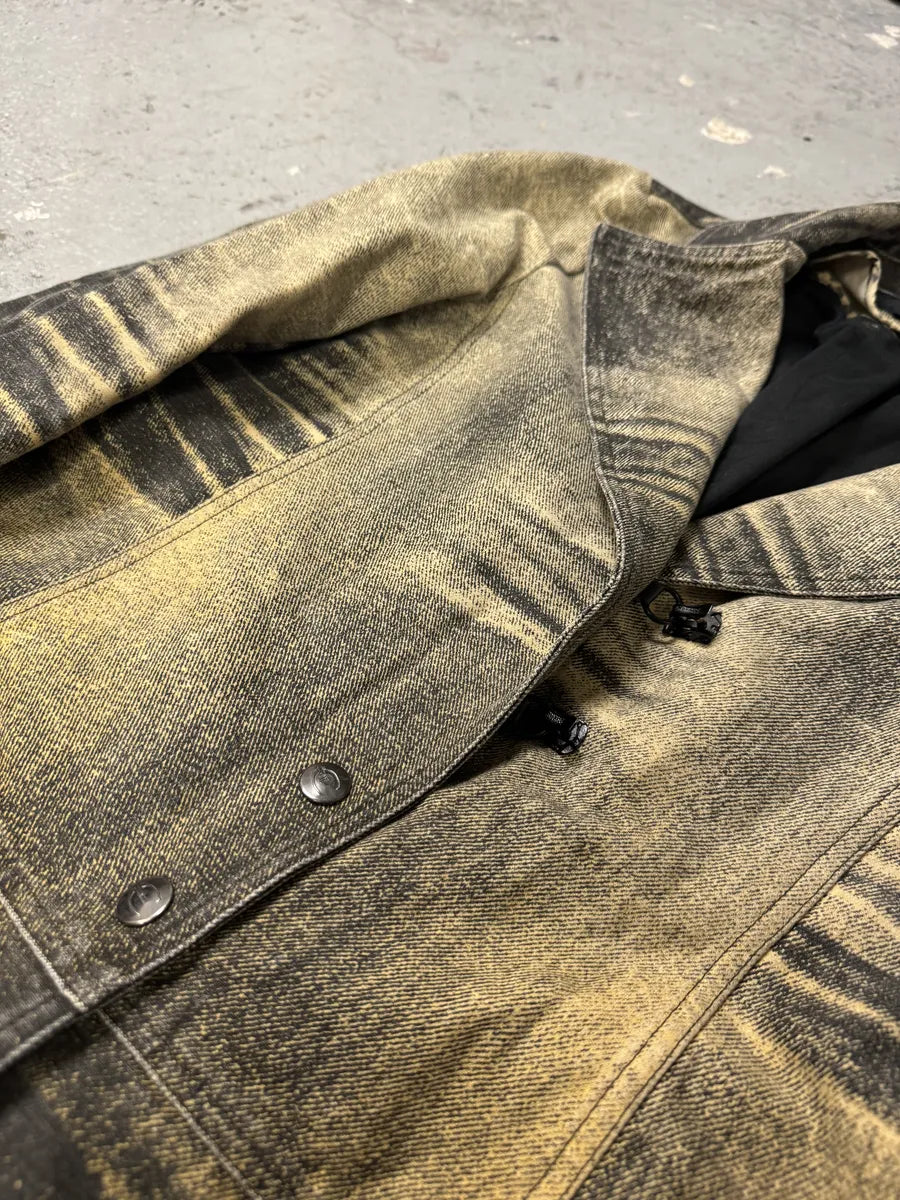 SS2004 Cavalli Sunset Overprint Long Denim Jacket (L) 3