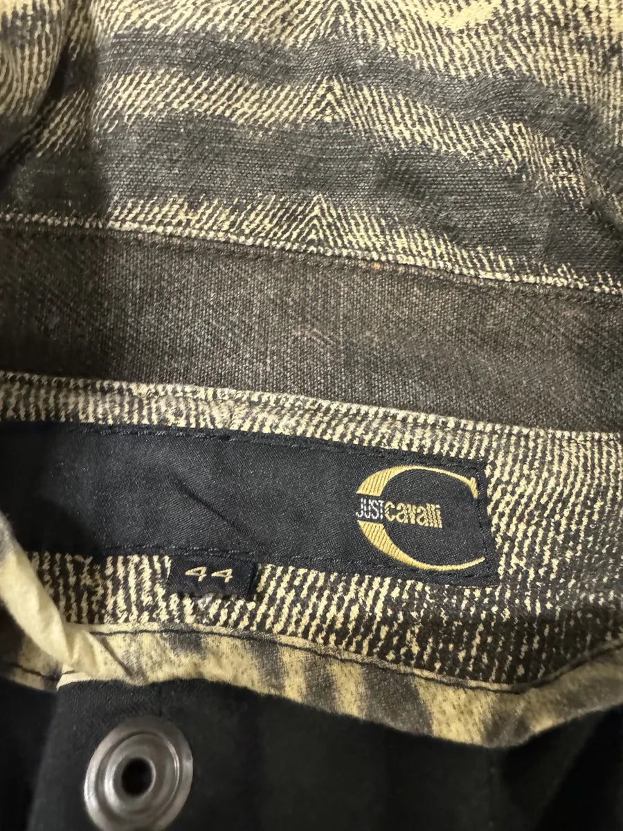 SS2004 Cavalli Sunset Overprint Long Denim Jacket (L) 4