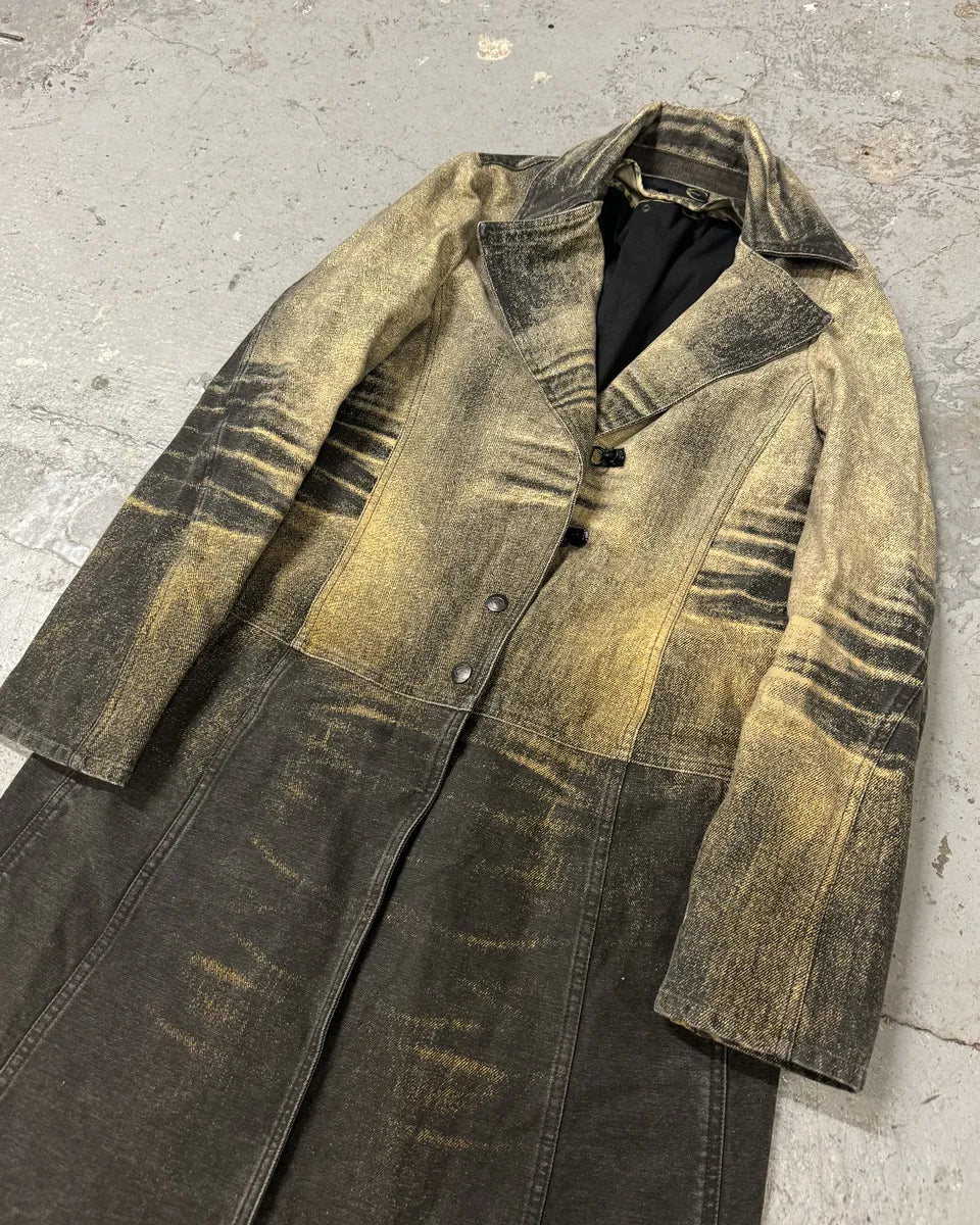 SS2004 Cavalli Sunset Overprint Long Denim Jacket (L) 6