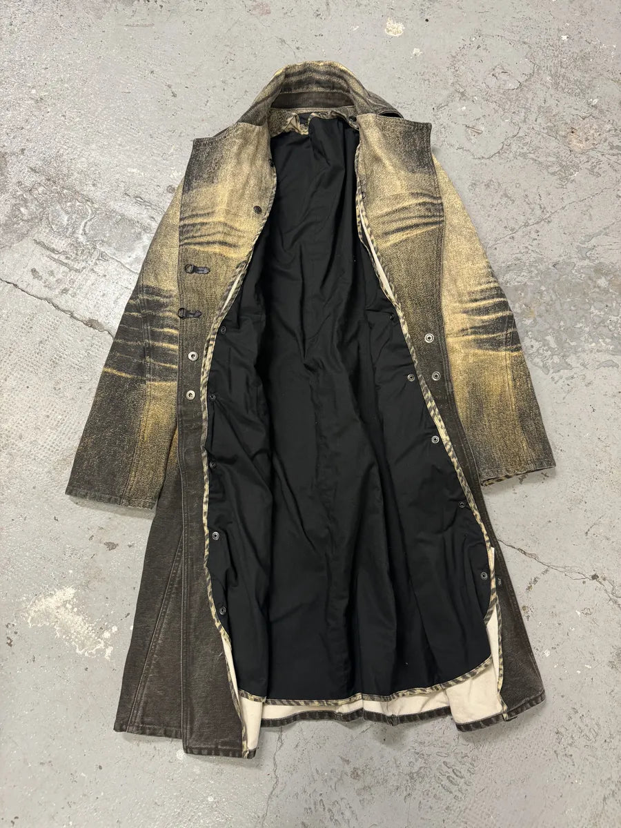 SS2004 Cavalli Sunset Overprint Long Denim Jacket (L) 7