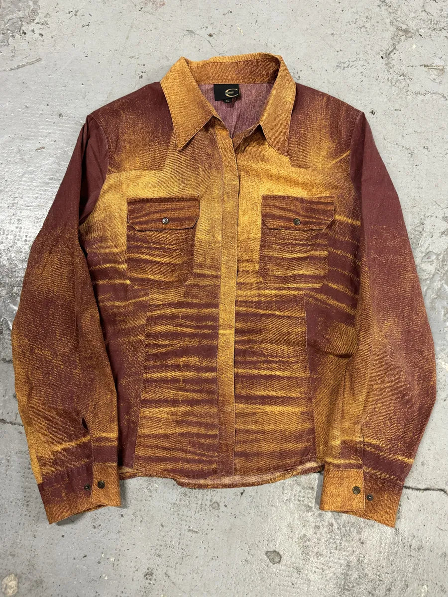 SS2004 Cavalli Sunset Purple & Orange Vitality Shirt EAVHvvP 0