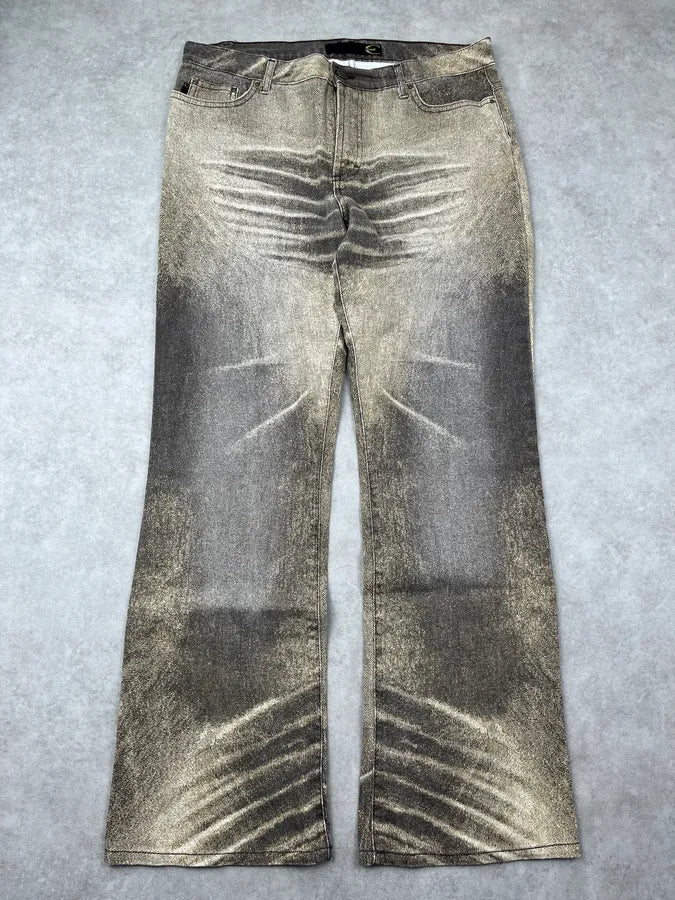 SS2004 Cavalli Taupe Sand Vitality Overprint Pants FlgIdQJ 0
