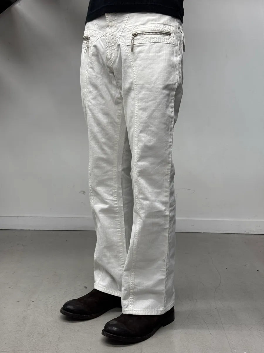 SS2004 Cavalli White Symetrical Pants kAAjNiZ 2