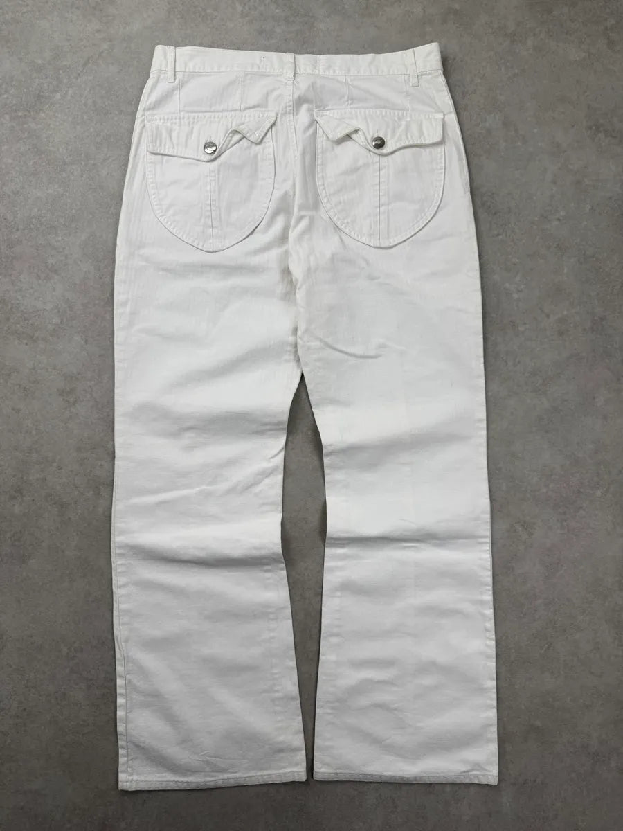 SS2004 Cavalli White Symetrical Pants kAAjNiZ 7