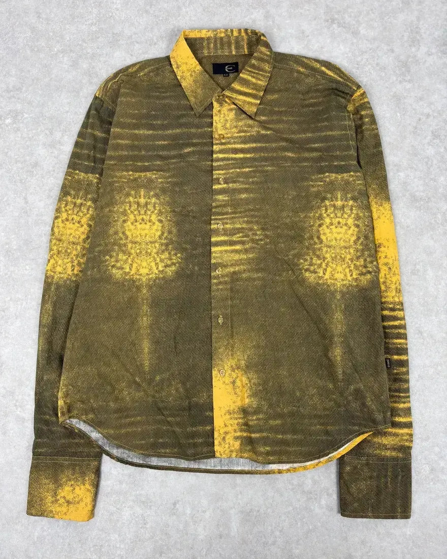 SS2004 Cavalli Yellow Tern Abstract Sunset Shirt kdrJNdW 0