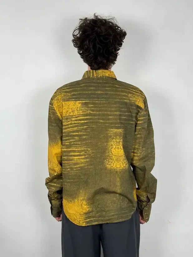 SS2004 Cavalli Yellow Tern Abstract Sunset Shirt kdrJNdW 1