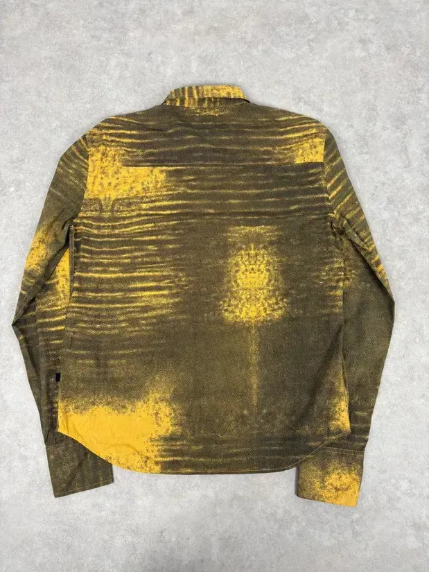 SS2004 Cavalli Yellow Tern Abstract Sunset Shirt kdrJNdW 3