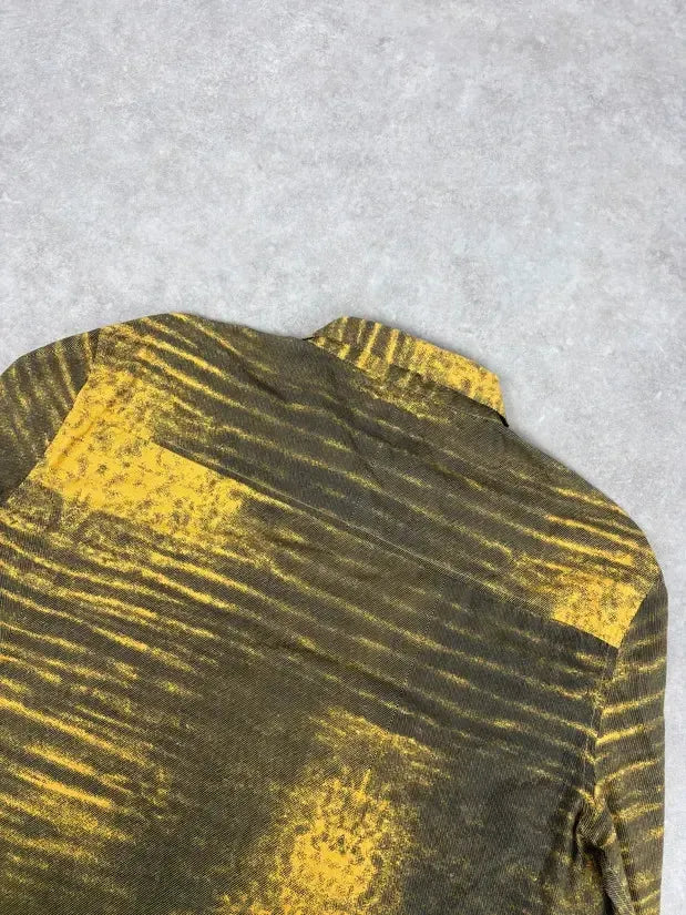 SS2004 Cavalli Yellow Tern Abstract Sunset Shirt kdrJNdW 5