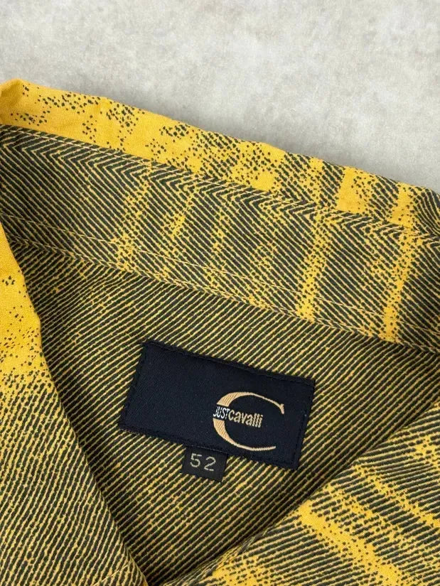 SS2004 Cavalli Yellow Tern Abstract Sunset Shirt kdrJNdW 6