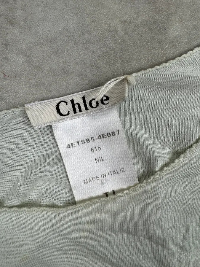 SS2004 Chloé Cream Linen Beaded Cutout Dress KfzWzPi 10
