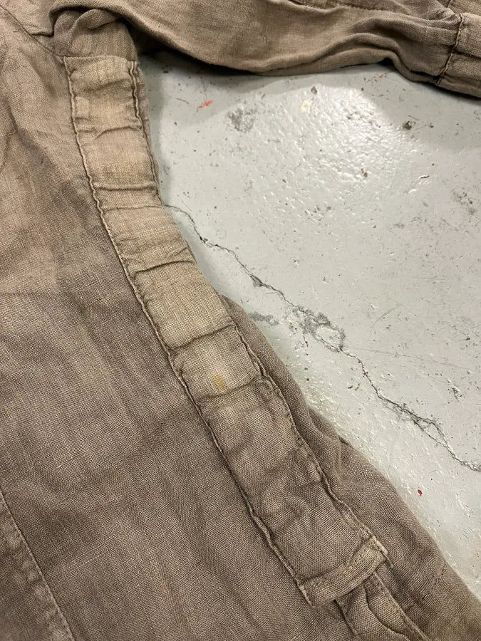 SS2004 Dolce & Gabanna Military Beige Linen Shirt tChCdqd 8