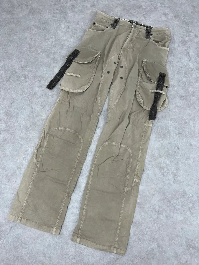 AW2004 Dolce & Gabbana Beige Aviator Parachute Cargo Pants TUpcUme 4