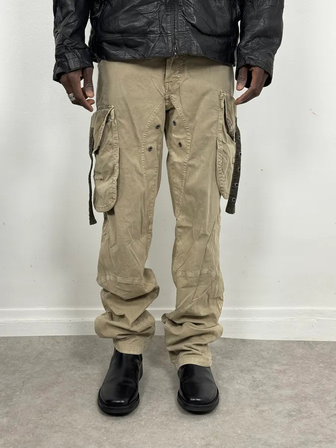 AW2004 Dolce & Gabbana Beige Aviator Parachute Cargo Pants TUpcUme 1