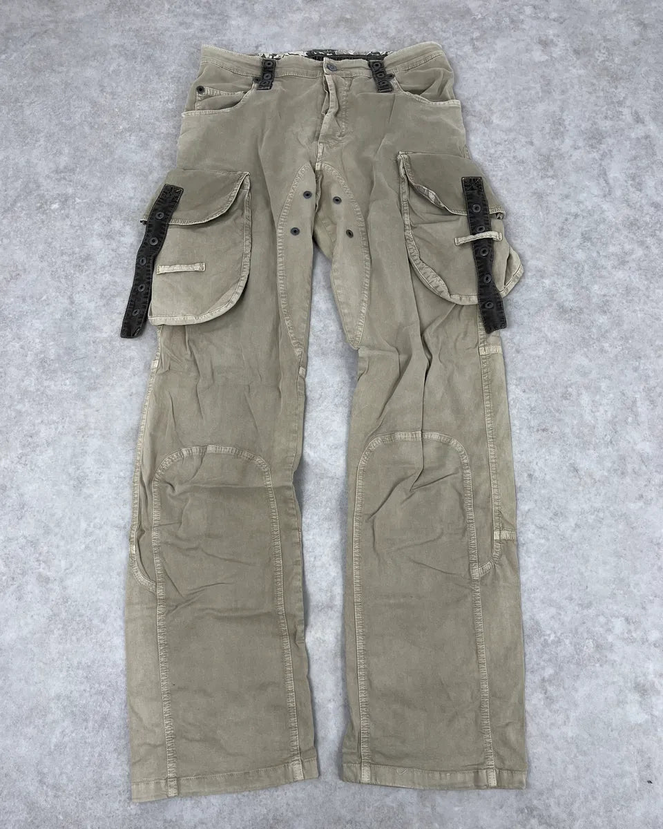 AW2004 Dolce & Gabbana Beige Aviator Parachute Cargo Pants TUpcUme 0