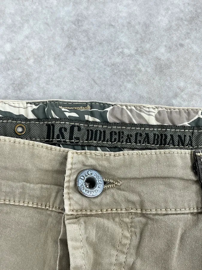 AW2004 Dolce & Gabbana Beige Aviator Parachute Cargo Pants TUpcUme 9