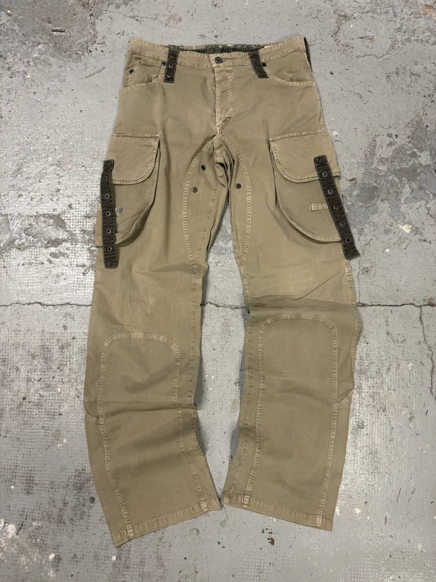 SS2004 Dolce & Gabbana Beige Cargo Parachute Pants aflhbaD 0