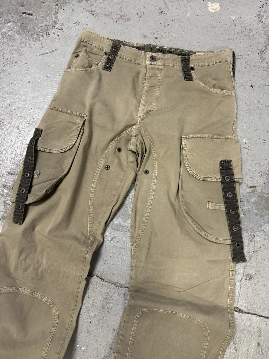 SS2004 Dolce & Gabbana Beige Cargo Parachute Pants aflhbaD 11